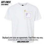 LaPared.shop custom print size examples - LEft Chest Badge Logo