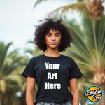 Custom black Tshirt printing - Custonm Heat press on black tshrits