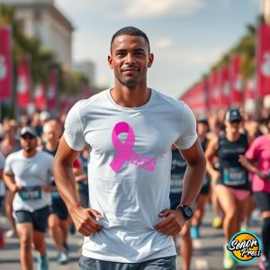 Breast Cancer Awareness Pinktober Ribbon with Hearts