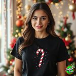 Sparkling peppermint candy cane Christmas candy print