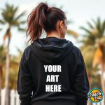 Custom black Zipper hoodies, Custom Front zipper hoodies NY NYC New York. Custom Printer press Black Zipper Hoodies